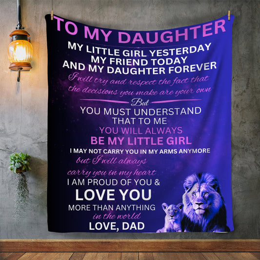 To My Daughter | Love, Dad | Sherpa Fleece Blanket-Blankets-Shoppe Galore
